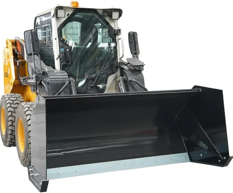 Skid Steer Single Box Snow Pusher Attachment, 48-Inch Inner Width - Universal Quick Attach