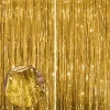 Sm:)e 2-Pack Light Bright Silver Foil Fringe Curtains for Events - Birthday, Wedding, Graduation, Christmas, Baby Shower