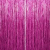 Sm:)e 2-Pack Light Bright Silver Foil Fringe Curtains for Events - Birthday, Wedding, Graduation, Christmas, Baby Shower