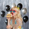 Sm:)e 2-Pack Light Bright Silver Foil Fringe Curtains for Events - Birthday, Wedding, Graduation, Christmas, Baby Shower