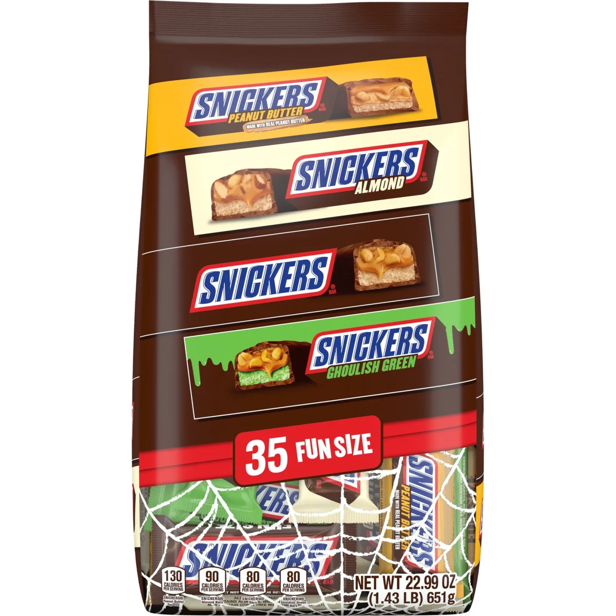 Snickers Fun Size Chocolate Halloween Candy Variety Assortment - 35 Ct Bulk Bag
