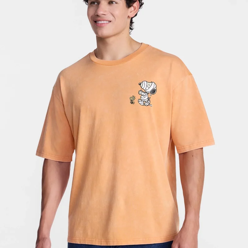Snoopy Peanuts Men's and Big Men's Halloween Front and Back Graphic Tee, Sizes XS-5XL