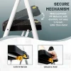 SocTone 3 Step Folding Step Ladder With Handle - 500 lb Capacity