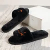 Soft Plush Cozy Open Toe Indoor Outdoor Fuzzy Slippers Women House Slippers Warm Winter Flat Shoes Winter Warm Halloween