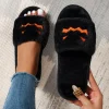 Soft Plush Cozy Open Toe Indoor Outdoor Fuzzy Slippers Women House Slippers Warm Winter Flat Shoes Winter Warm Halloween