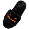 Soft Plush Cozy Open Toe Indoor Outdoor Fuzzy Slippers Women House Slippers Warm Winter Flat Shoes Winter Warm Halloween