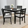 Solid Wood 5-Piece Dining Set With 47-Inch Table And Four Slat-Back Chairs