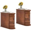 Solid Wood Chairside End Table, Two Drawers, 23.62'D x 10.63'W x 23.62'H