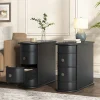 Solid Wood Chairside End Table, Two Drawers, 23.62'D x 10.63'W x 23.62'H