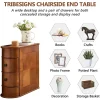Solid Wood Chairside End Table, Two Drawers, 23.62'D x 10.63'W x 23.62'H