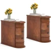 Solid Wood Chairside End Table, Two Drawers, 23.62'D x 10.63'W x 23.62'H