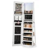 SONGMICS LED Mirror Jewelry Cabinet With Full-Length Mirror, 21.59in D x 21.59in W x 62.59in H