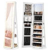 SONGMICS LED Mirror Jewelry Cabinet With Full-Length Mirror, 21.59in D x 21.59in W x 62.59in H