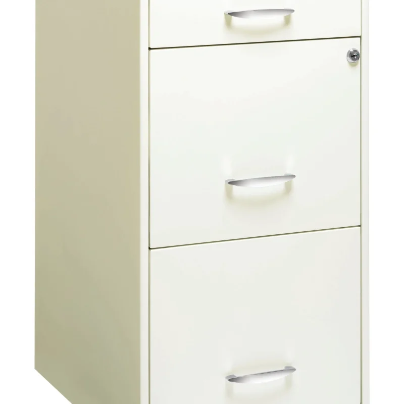 Space Solutions 3 Drawer Letter Width Vertical File Cabinet With Pencil Drawer, White
