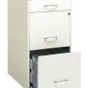 Space Solutions 3 Drawer Letter Width Vertical File Cabinet With Pencil Drawer, White