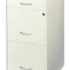 Space Solutions 3 Drawer Letter Width Vertical File Cabinet With Pencil Drawer, White