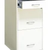 Space Solutions 3 Drawer Letter Width Vertical File Cabinet With Pencil Drawer, White