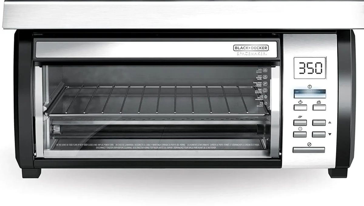 BLACK+DECKER SpaceMaker Under-Counter Toaster Oven, Black/Stainless Steel - TROS1000D