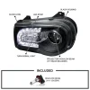 Spec-D Tuning Black LED Strip Projector Headlight Assembly Pair - 2005-2010 Chrysler 300C AWD HEMI SRT-8