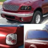 Spec-D Tuning Black LED Strip Projector Headlights With 6-LED Fog Lamps - Ford F150 Flareside 1997-2003, 04 Heritage