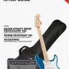 Squier by Fender Affinity Series Stratocaster HSS Electric Guitar Pack, Maple Fingerboard, Lake Placid Blue