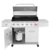 Stainless Steel 6-Burner Gas Grill - 74,000 BTU With Sear And Side Burner
