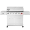 Stainless Steel 6-Burner Gas Grill - 74,000 BTU With Sear And Side Burner