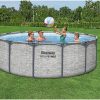 Steel Pro MAX 14 Foot x 48 Inch Round Steel Frame Above Ground Pool Set With 1,000 Filter Pump, Ladder And Cover - Gray