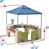 Step2 Kids' All Around Playtime Patio Kitchen Play Set With Canopy, 47.5 x 47.5 x 60 Inches - 874100