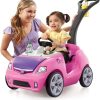 Step2 Ride-On Push Toy Car, Pink, Large, With Included Seat Belt - Whisper Ride II
