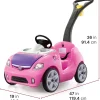 Step2 Ride-On Push Toy Car, Pink, Large, With Included Seat Belt - Whisper Ride II