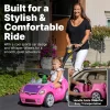 Step2 Ride-On Push Toy Car, Pink, Large, With Included Seat Belt - Whisper Ride II
