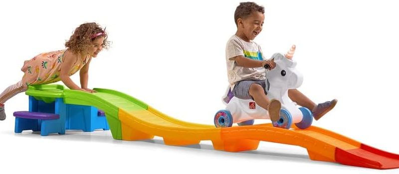 Step2 Unicorn Up & Down Roller Coaster Ride-On Toy, Multicolor, Ages 2-5 Years, 50 lb. Max Weight - 493799