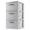 Sterilite 3 Drawer Weave Storage Tower - Cement