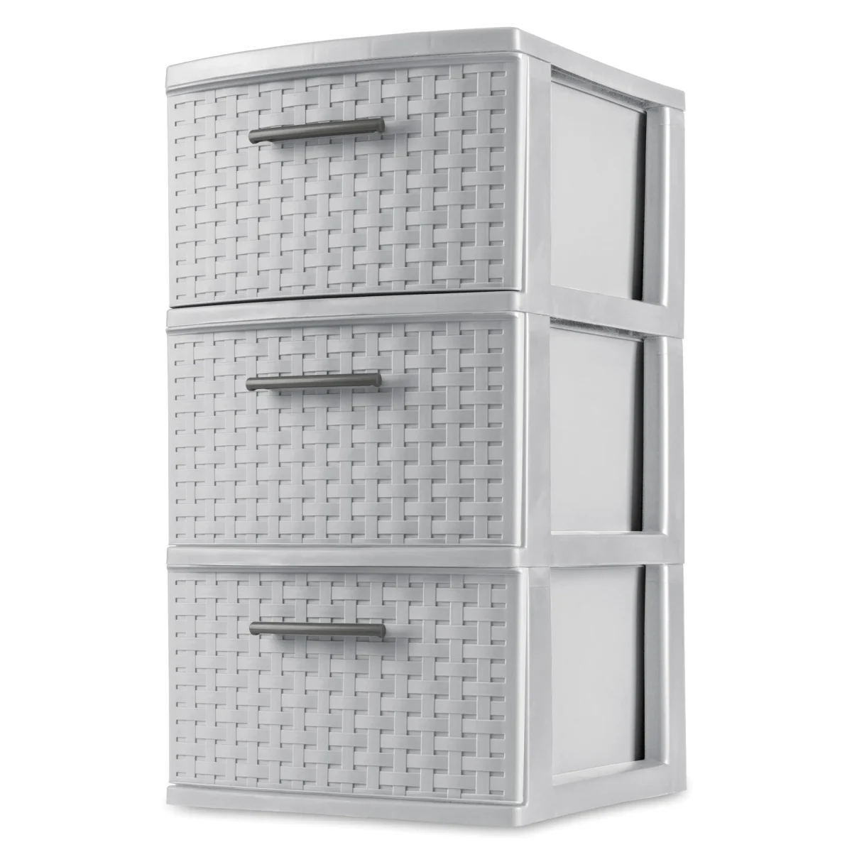 Sterilite 3 Drawer Weave Storage Tower - Cement