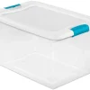 Sterilite Clear Storage Tote With Lids, 64 Quart, 6 Pack