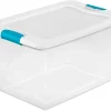 Sterilite Clear Storage Tote With Lids, 64 Quart, 6 Pack