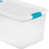 Sterilite Clear Storage Tote With Lids, 64 Quart, 6 Pack