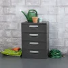 Sterilite Heavy-Duty 4 Drawer Plastic Storage Unit, Flat Gray