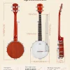 Vangoa 26 Inch Mini Travel Banjo With Remo Head And Beginner Kit