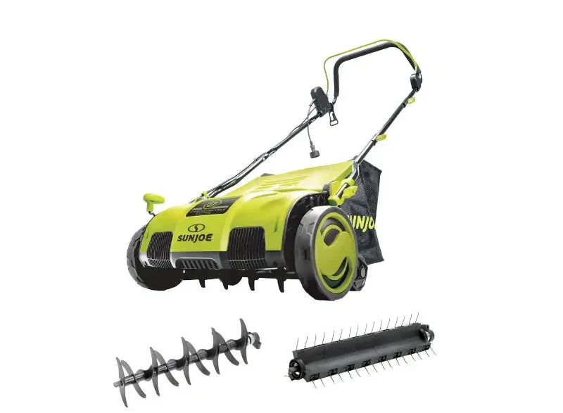 Sun Joe Electric Lawn Dethatcher With Collection Bag, 15 in. 13 Amp - AJ805E