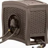 Suncast Aquawinder 125 ft Wicker Garden Hose Reel, Java