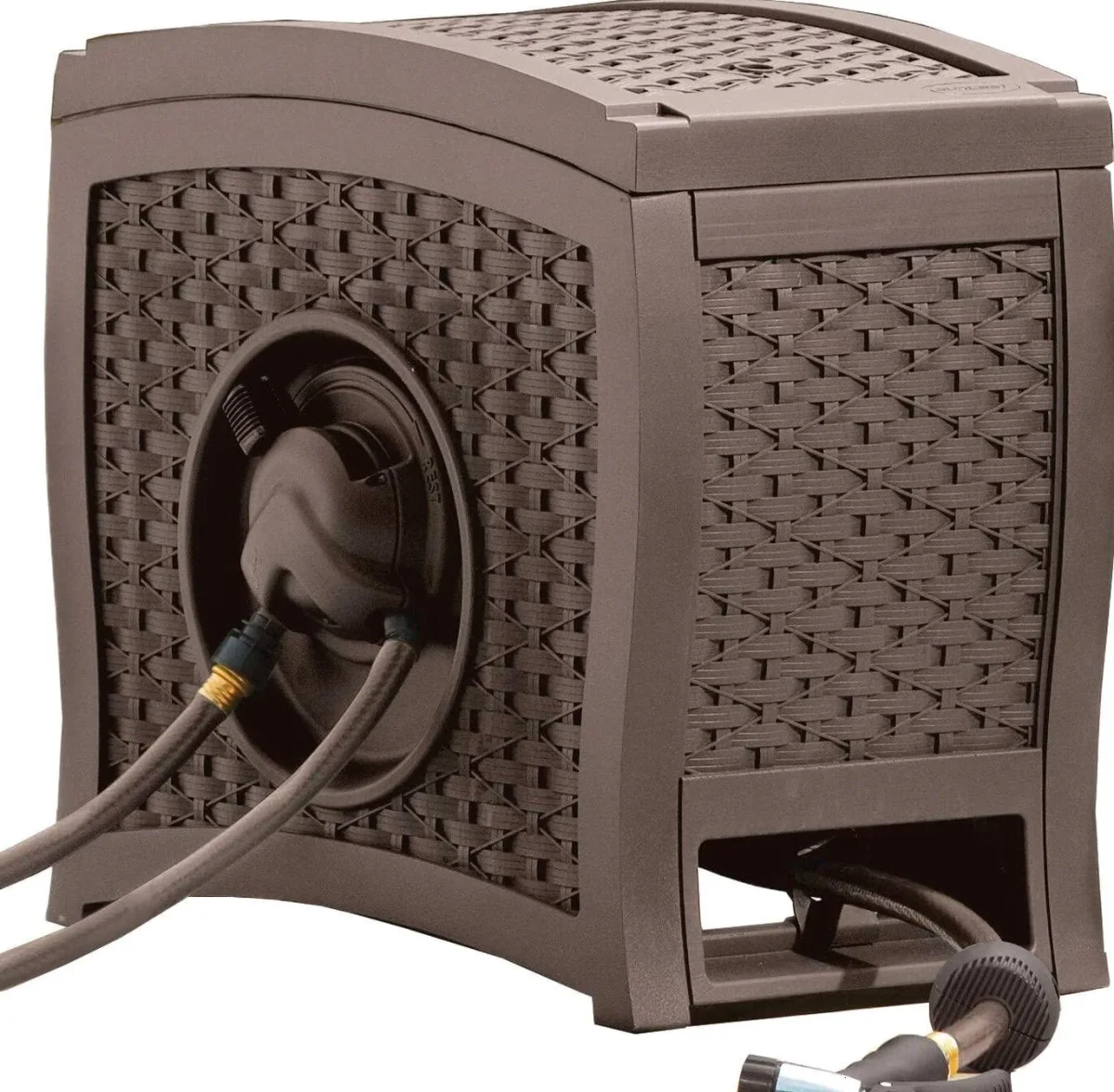 Suncast Aquawinder Wicker Garden Hose Reel - Java