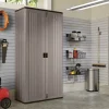 Suncast Mega Tall Resin Outdoor Storage Cabinet With 3 Shelves, Platinum Metallic