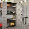 Suncast Mega Tall Resin Outdoor Storage Cabinet With 3 Shelves, Platinum Metallic