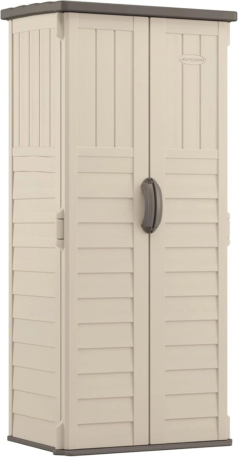Suncast Vertical Outdoor Storage Shed - Vanilla