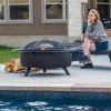 SUNCREAT 42-Inch Wood Burning Patio Fire Pit, Black, 42.1 Inch Diameter x 25.2 Inch High