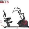 Sunny Health & Fitness Electromagnetic Recumbent Cross Trainer Elliptical Bike With Arm Exercisers - SF-RBE4886SMART