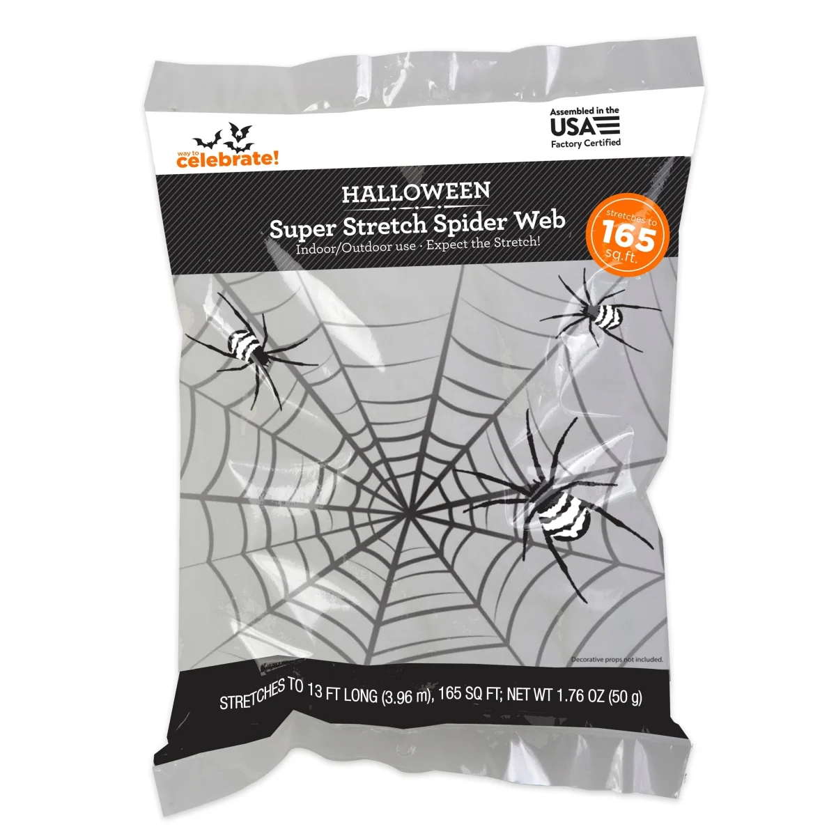 Super Stretch Spider Web Decoration, 165 sq ft, Halloween by Way To Celebrate