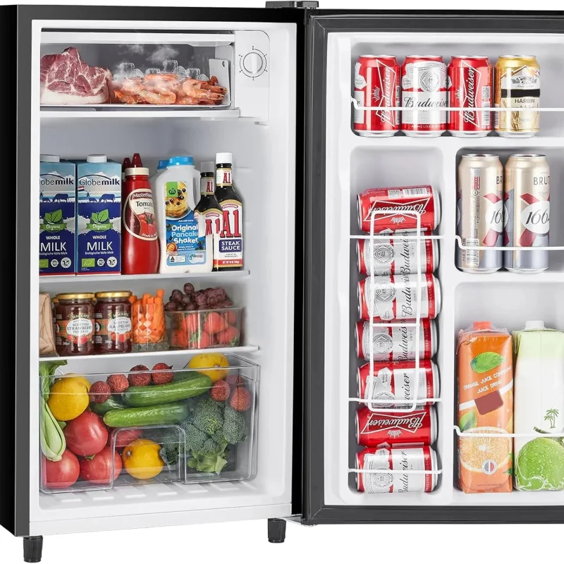 Sweetcrispy 3.2 Cu. Ft. Single-Door Mini Refrigerator With Freezer, Black